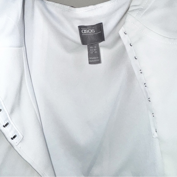 ASOS sheer puff sleeve corset hook and eye‎ clasps long sleeve top size 10 fairy - Picture 3 of 8